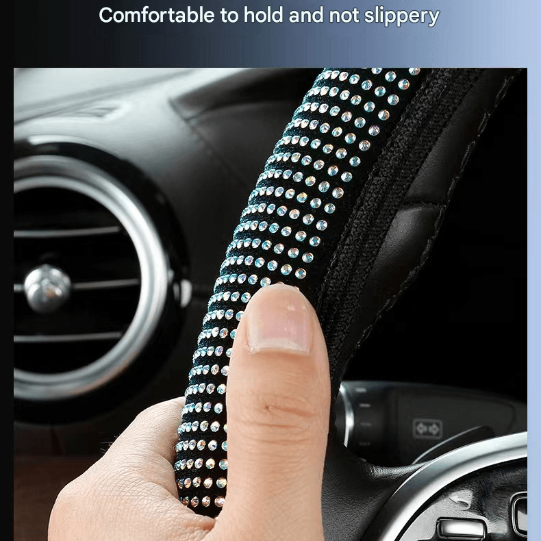 Colorful Crystal Rhinestone Steering Wheel Cover - Elastic Stretch Design