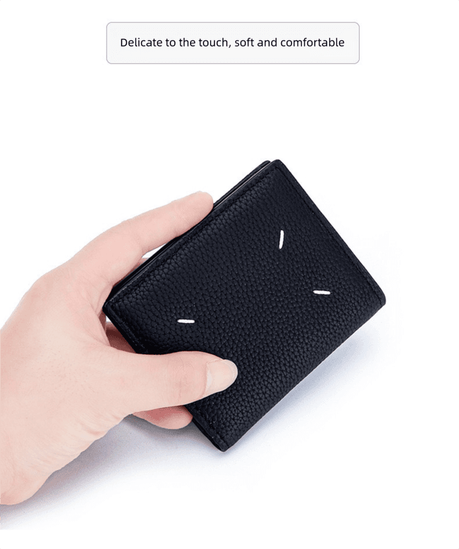 Women's Genuine Leather Bi-fold Wallet - Slim Short Purse with Coin Pocket