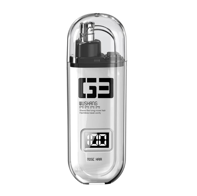 White Painless Electric Nose & Ear Hair Trimmer - USB-C Rechargeable