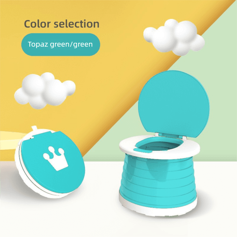 Kids Portable Travel Potty Foldable Training Toilet Seat - Green - Compact