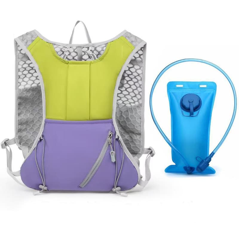 Green and purple Lightweight Hydration Backpack with 2L Water Bladder