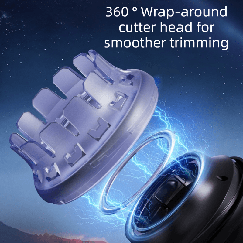 360° Floating Hair Trimmer with Stainless Steel Blade - Cordless Electric