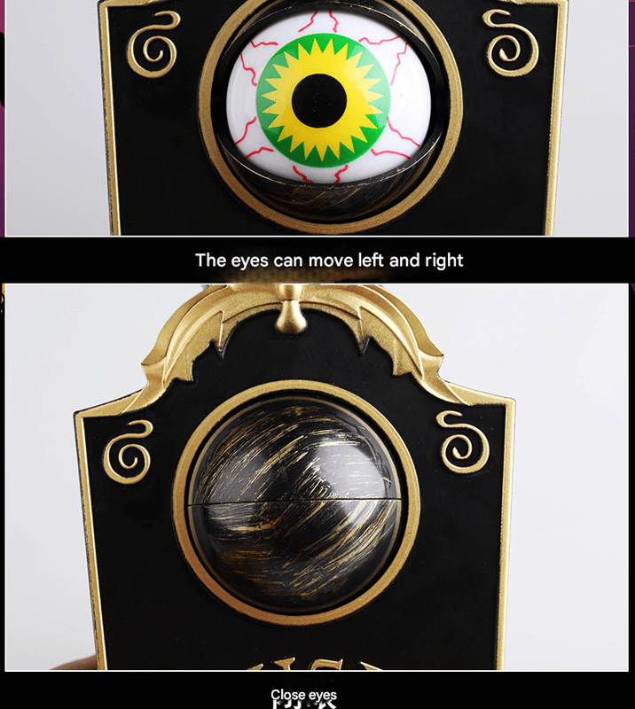 2-Piece White Halloween Animated Eyeball Doorbell - Spooky Light-Up Prop