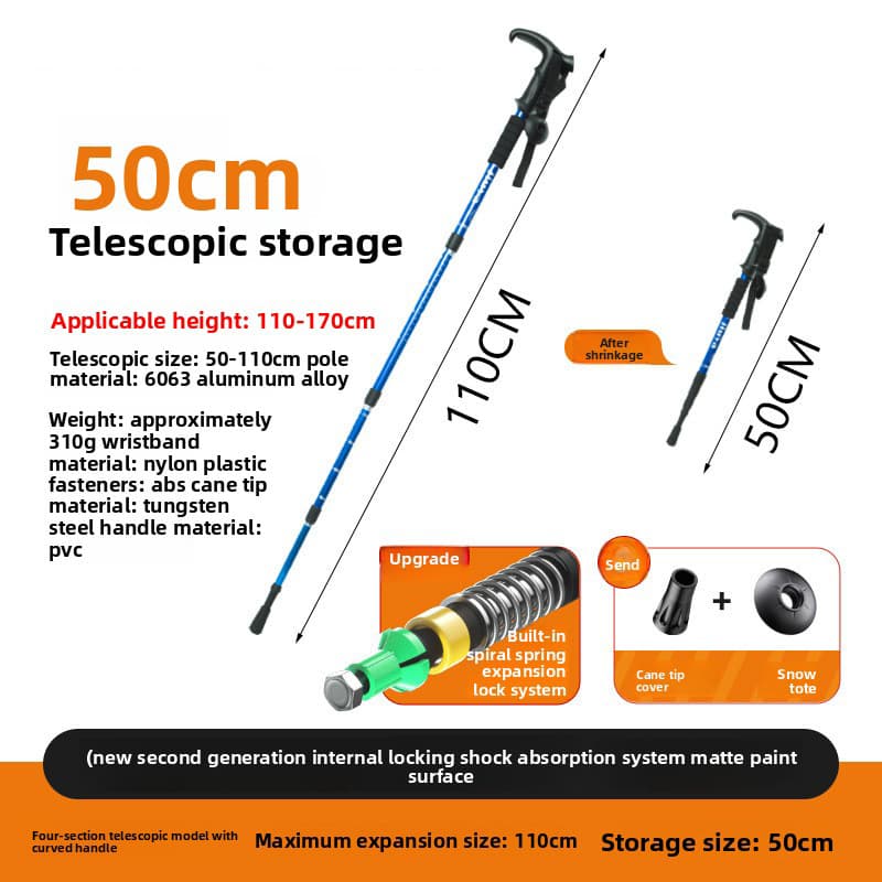 Blue Professional Outdoor Trekking Pole - Lightweight Aluminum Alloy