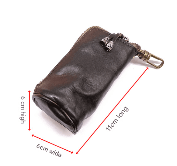 Red Vintage Top-Grain Cowhide Key Pouch - Men's - 11 × 6 × 6 cm