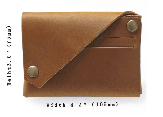 Black Vintage Genuine Leather Mini Wallet - Minimalist Handmade Card Holder