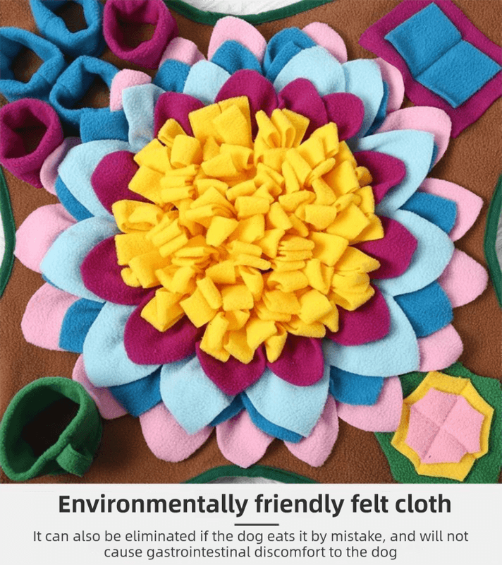 Colorful 48 × 48 cm Felt Cloth Pet Puzzle Sniffing Mat - Mental Stimulation