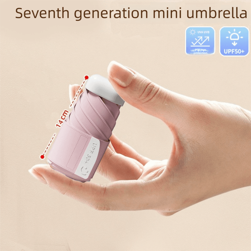 Pink Compact Mini Umbrella with UPF50+ UV Protection - Pink In Urban