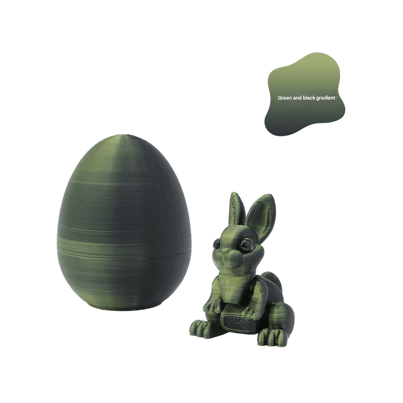 3-Piece Black-to-green gradient Easter Surprise Egg Set - Black To Green
