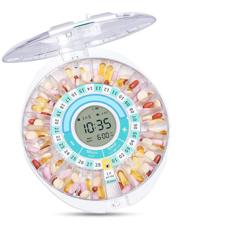 Automatic Rotating Pill Dispenser with Timer Alarm - Multi-Compartment