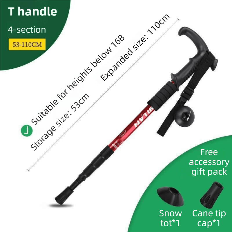 53-110 cm Red Ultralight Telescopic Aluminum - Red Telescopic Aluminum