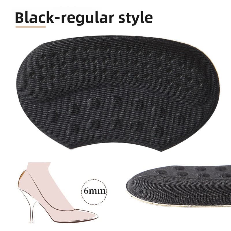 5-Pair Black Soft & Breathable Heel Grips for Loose Shoes - Anti-Slip - 6mm