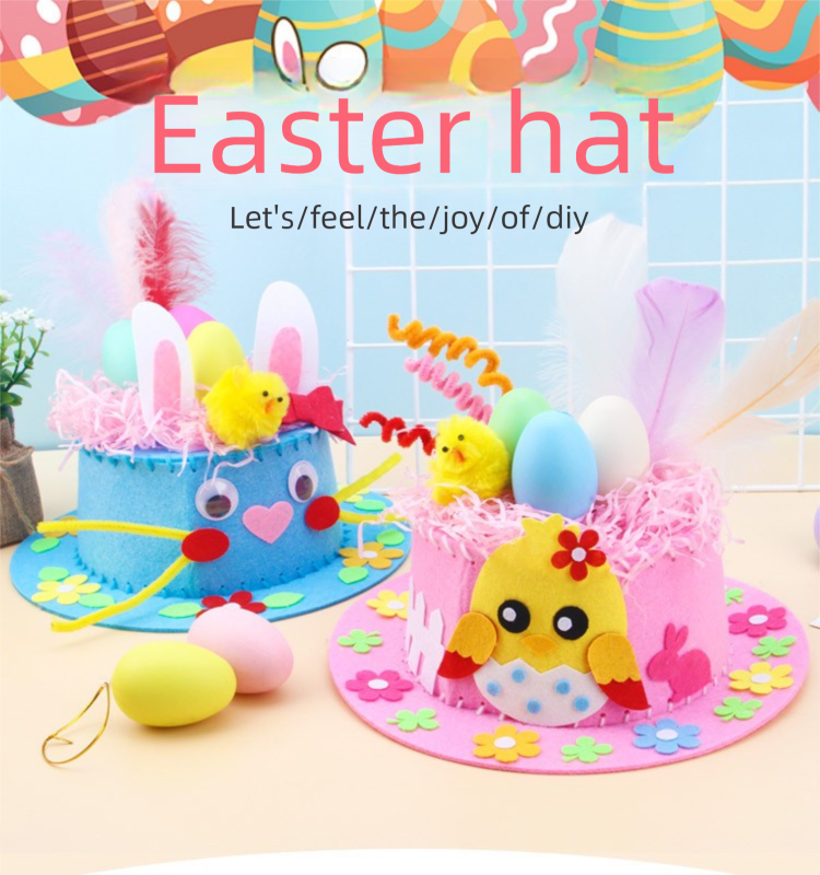 Pink DIY Easter Hat Craft Kit - Kids’ Handmade Decoration Set