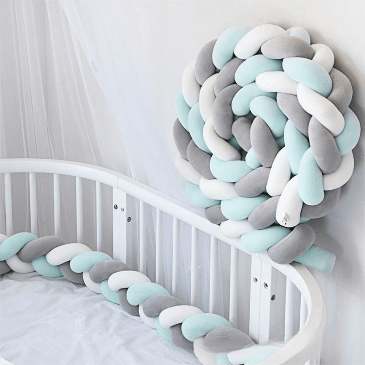 White & Grey & Green 2M Nordic 3-Strand Hand-Braided Knot - White Grey Green