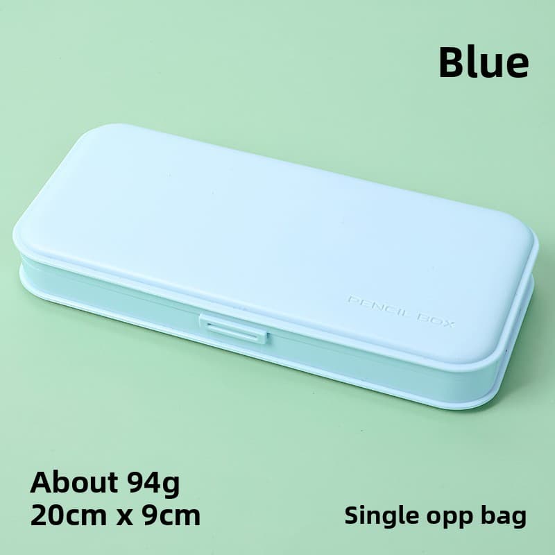 3-Pack Blue Macaron Color Pencil Case with Multi-Compartment Storage