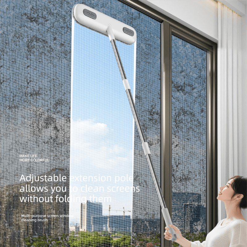 5-Piece 2-in-1 Window Fly Screen Cleaner Brush with Extendable 82 cm