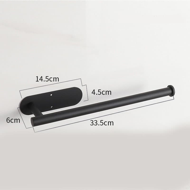 Black Stainless Steel Kitchen Paper Holder with Adhesive Mounting - Under