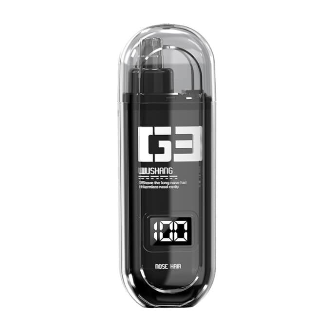 Black Painless Electric Nose & Ear Hair Trimmer - USB-C Rechargeable