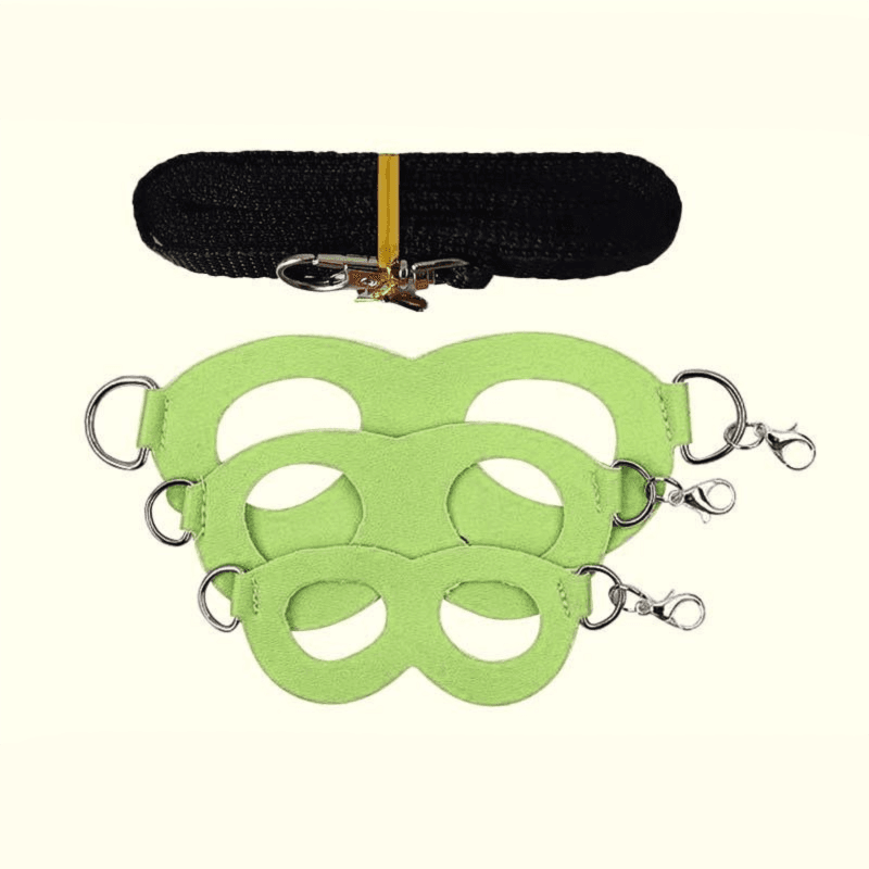 2-Pack Apple green Small Mammal Harness Set - 6-Piece (S/M/L ×2) + 2×1.5m