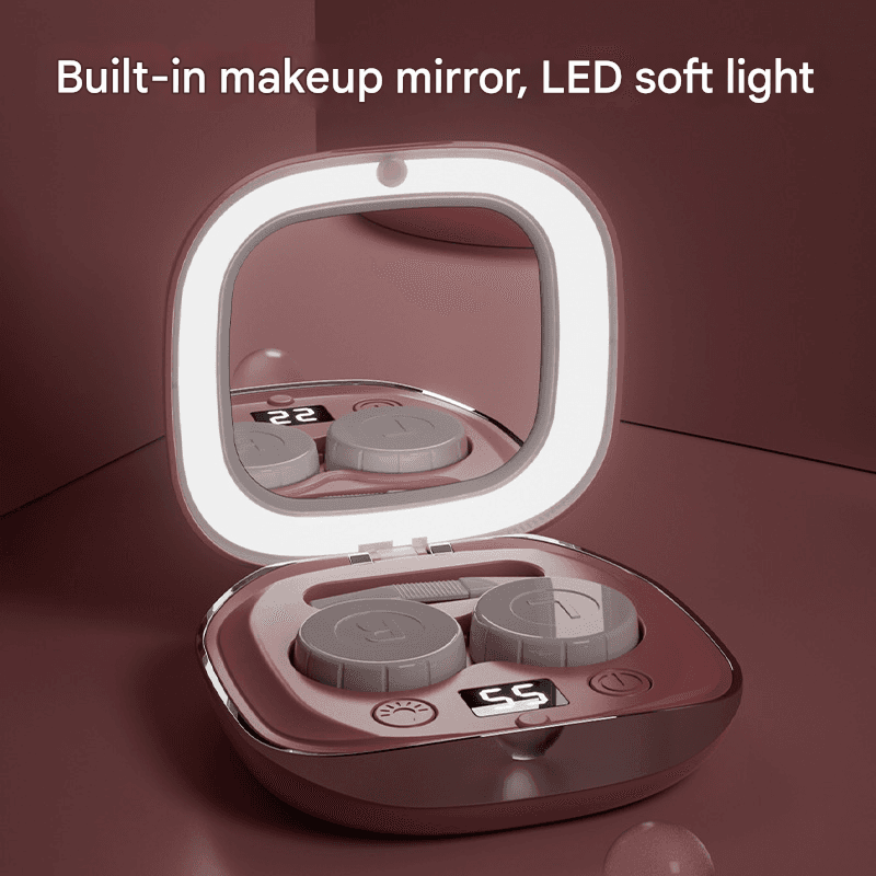 Grey Portable Ultrasonic Contact Lens Cleaner - Automatic Electric Cleaning