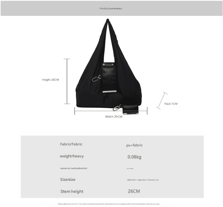 White Foldable Tote Bag with Built-In Storage Pouch - Compact Reusable