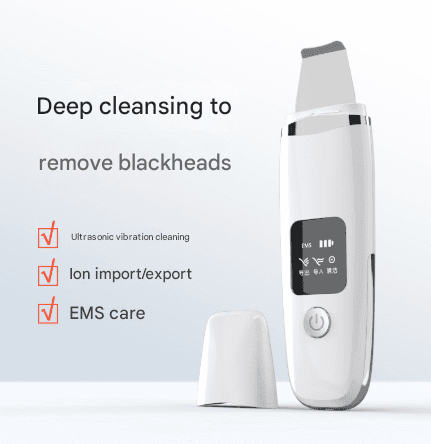 White Professional 4-in-1 Ultrasonic Skin Scrubber - Deep Pore Cleanser
