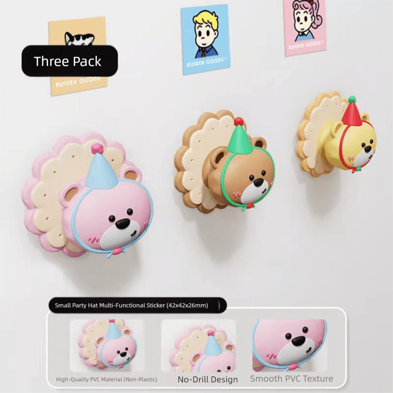 3-Piece (Pink + Brown + Yellow) Bear Wall Protector - Multi-Use