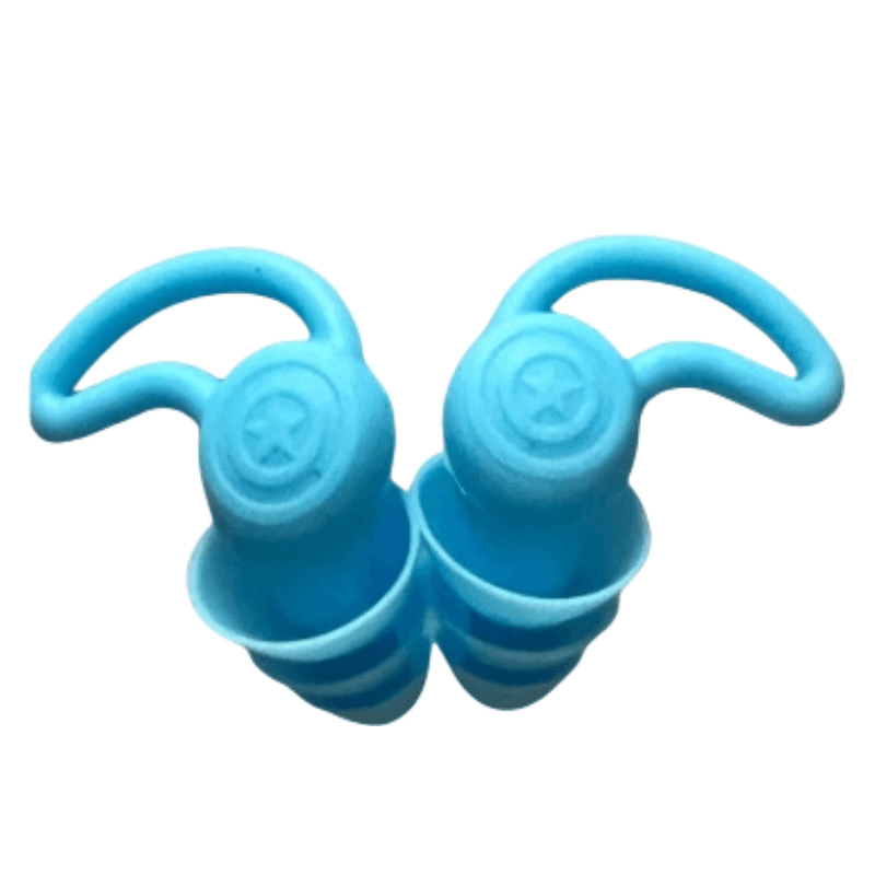 2-Pairs Blue Noise Reduction Silicone Ear Plugs for Swimming, Sleep