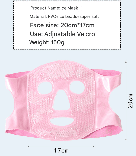 Pink Reusable Cooling Gel Bead Face Mask and Eye Mask Set - Soothing Therapy