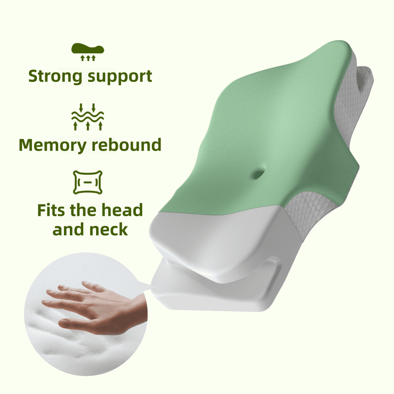 Grey Breathable Butterfly Contoured Memory Foam Pillow - Dual-Height