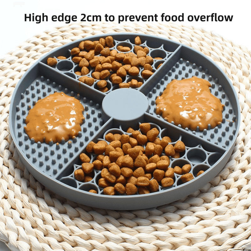 2-Pack Grey Food Grade Silicone Dog Lick Mat - Bone Shape Slow Feeder