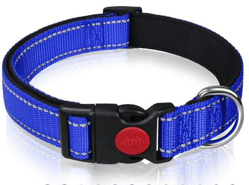 Blue 5-Piece Tactical Reflective Dog Collar with Quick-Release - Blue Dog