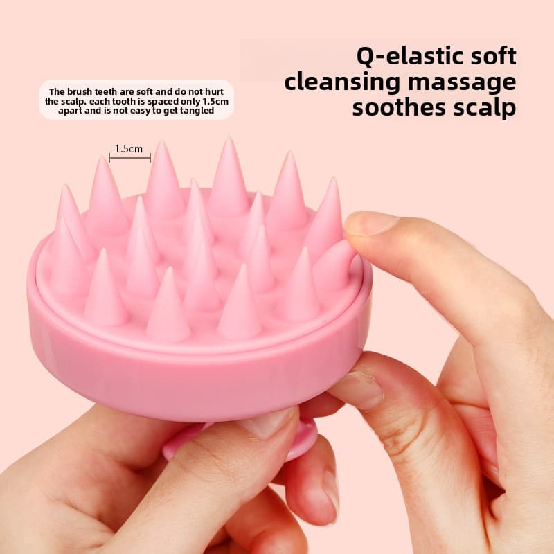 5-Pcs Pink Soft Scalp Massager Shampoo Brush with Detachable Bristles