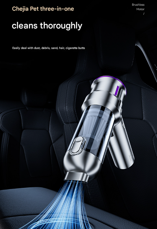 Silver and Purple 4-in-1 Cordless Handheld Vacuum Cleaner - Powerful 16KPa