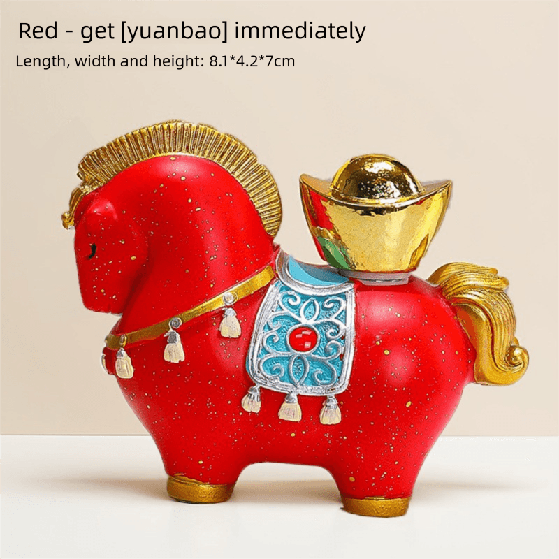 New Chinese Style Resin Horse Figurine - Money at your fingertips