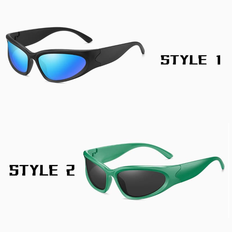 2 Pack Black Frame + Green Frame Sports Sunglasses Men - Black Green