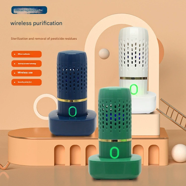 Wireless Fruit & Vegetable Purifier - Electrolytic Cleaning, Removes - White