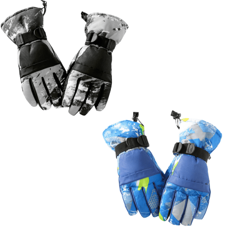 2-Pair Winter Waterproof Touchscreen Ski Gloves - Anti-Slip Thermal Mitts
