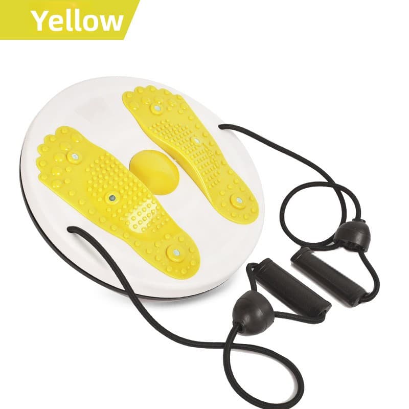Yellow Magnetic Waist Twisting Disc with Resistance Bands - Yellow Disc