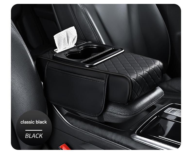 Car Armrest Organizer & Comfort Pad (black)