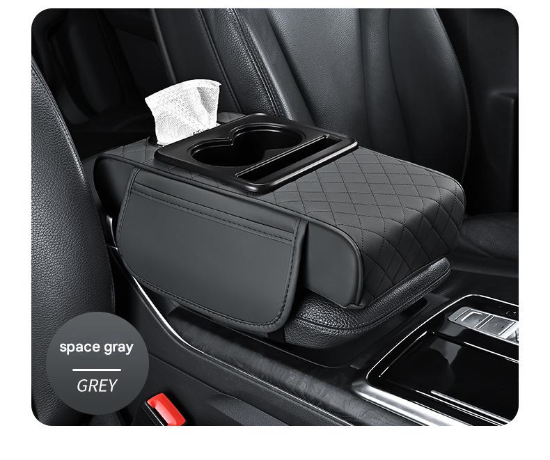 Car Armrest Organizer & Comfort Pad (grey)
