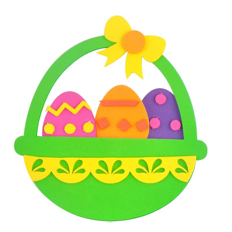 5-Pack Green Easter egg Easter EVA Craft Basket Kit - DIY Creative Art
