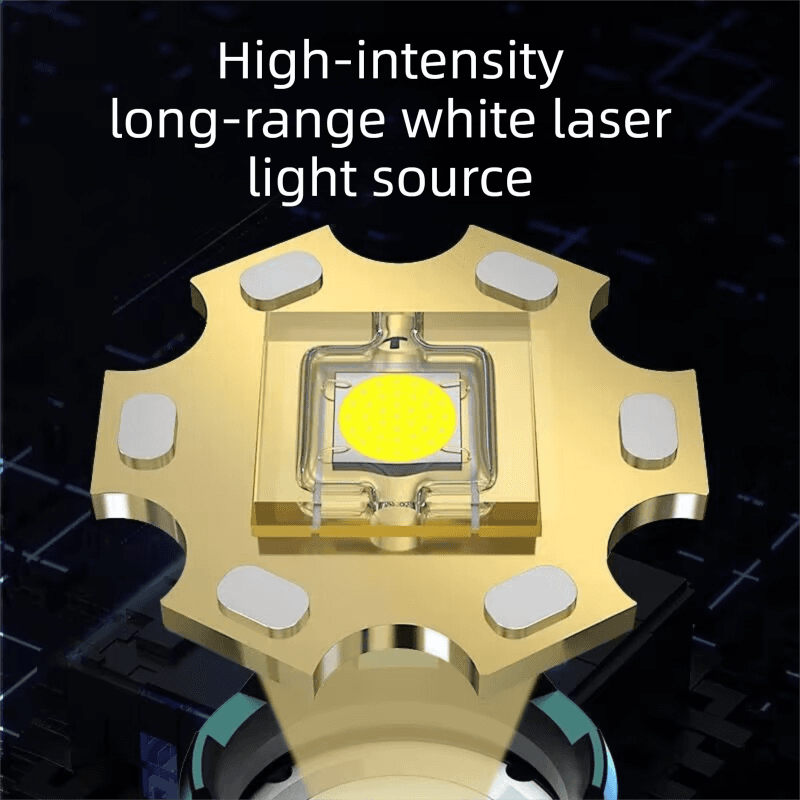 High Power 30W LED Headlamp with White Laser Long Range Zoom Motion Sensor