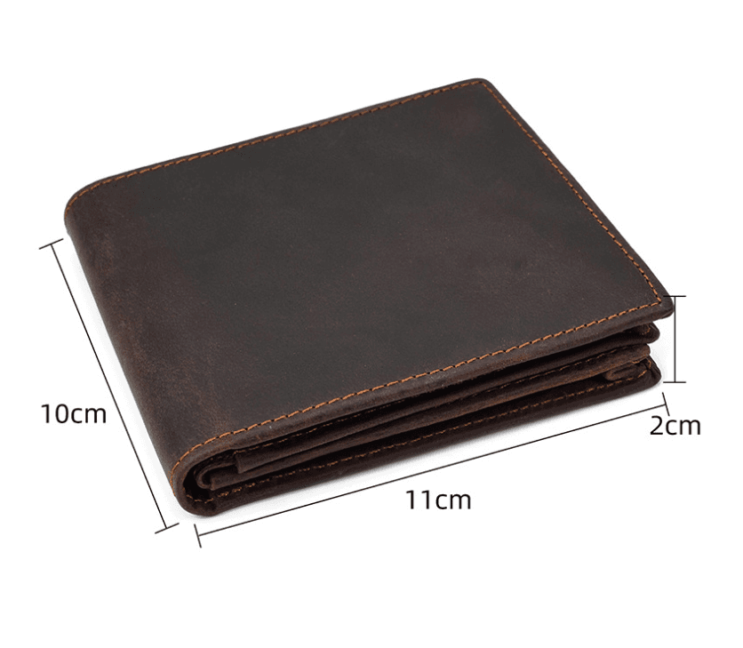Light Brown Vrtical Stroke Men's Vintage Wallet Multi-Card - Light Casual