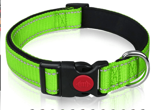Green 5-Piece Tactical Reflective Dog Collar with Quick-Release - Green Dog