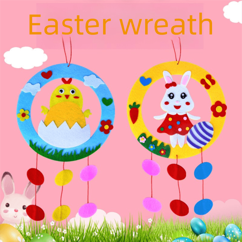 2-Piece Easter Kids Craft Decoration Set - DIY Hanging Ornaments Featuring