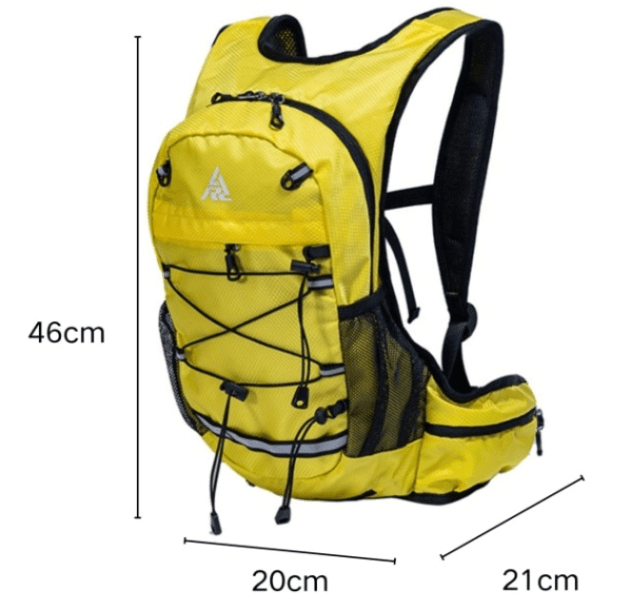 Yellow Lightweight Hydration Backpack for Trail Running, Cycling