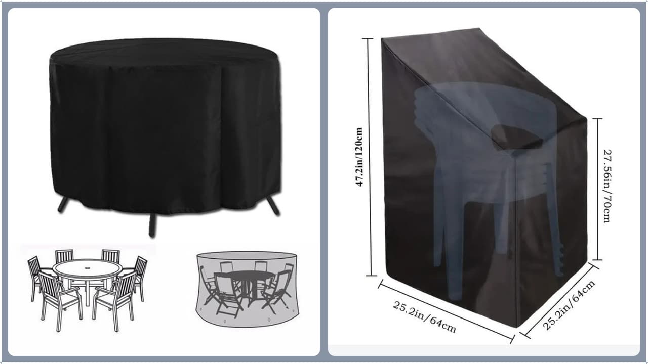 Heavy Duty Oxford Outdoor Furniture Protector Set - Waterproof & Dustproof