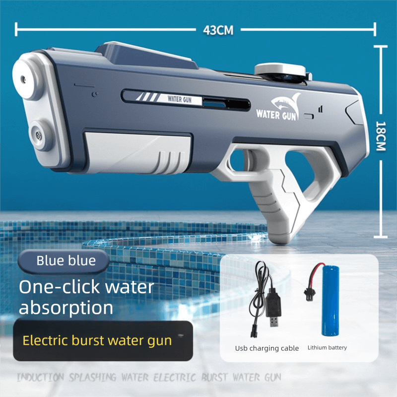 Electric Water Gun Auto Refill 43 cm High Pressure Blaster Toy Rechargeable