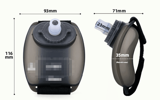 2-Pices Transparent Color Ergonomic Wearable Hydration Flask - Hands-Free